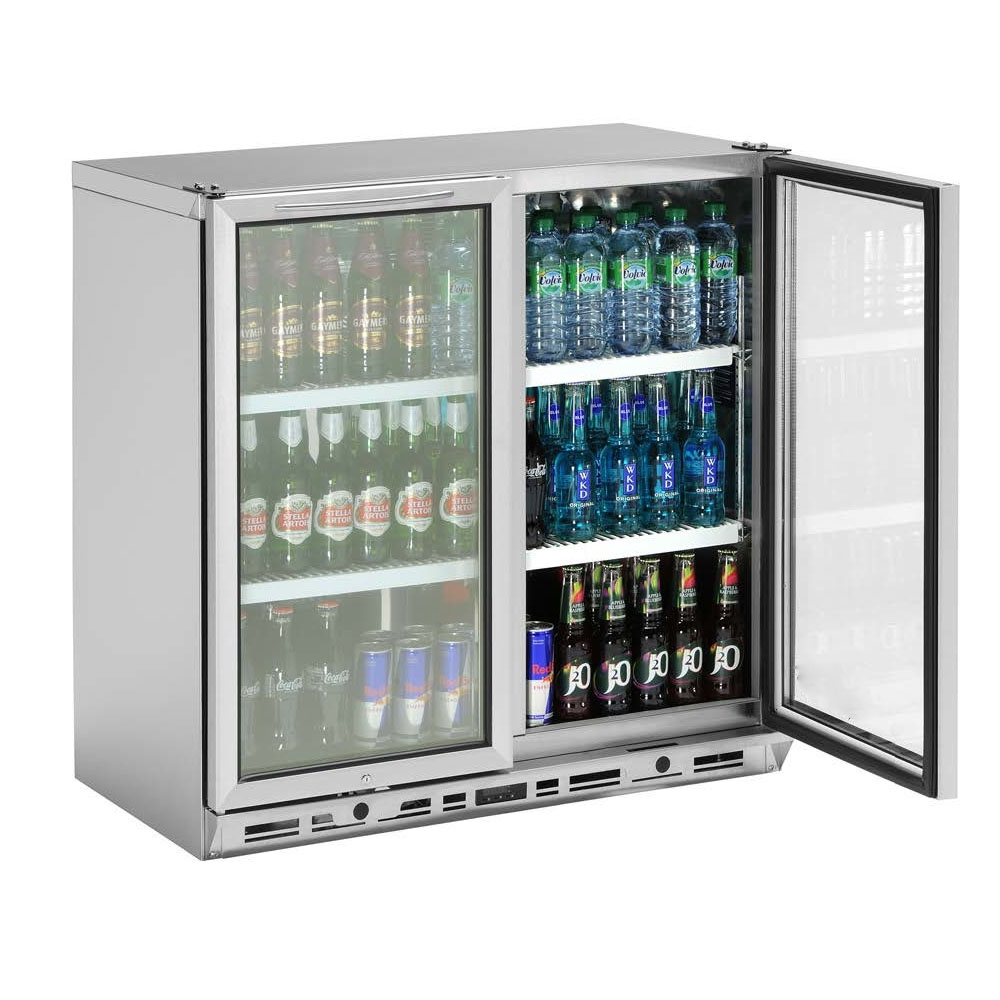 Single Door Back Bar Cooler Under Counter Beer Refrigerator Glass Door Beverage Fridge for Bar