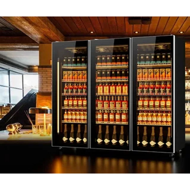 New Style Commercial Double Door Beverage Display Refrigerator for Beer and Soft Drinks