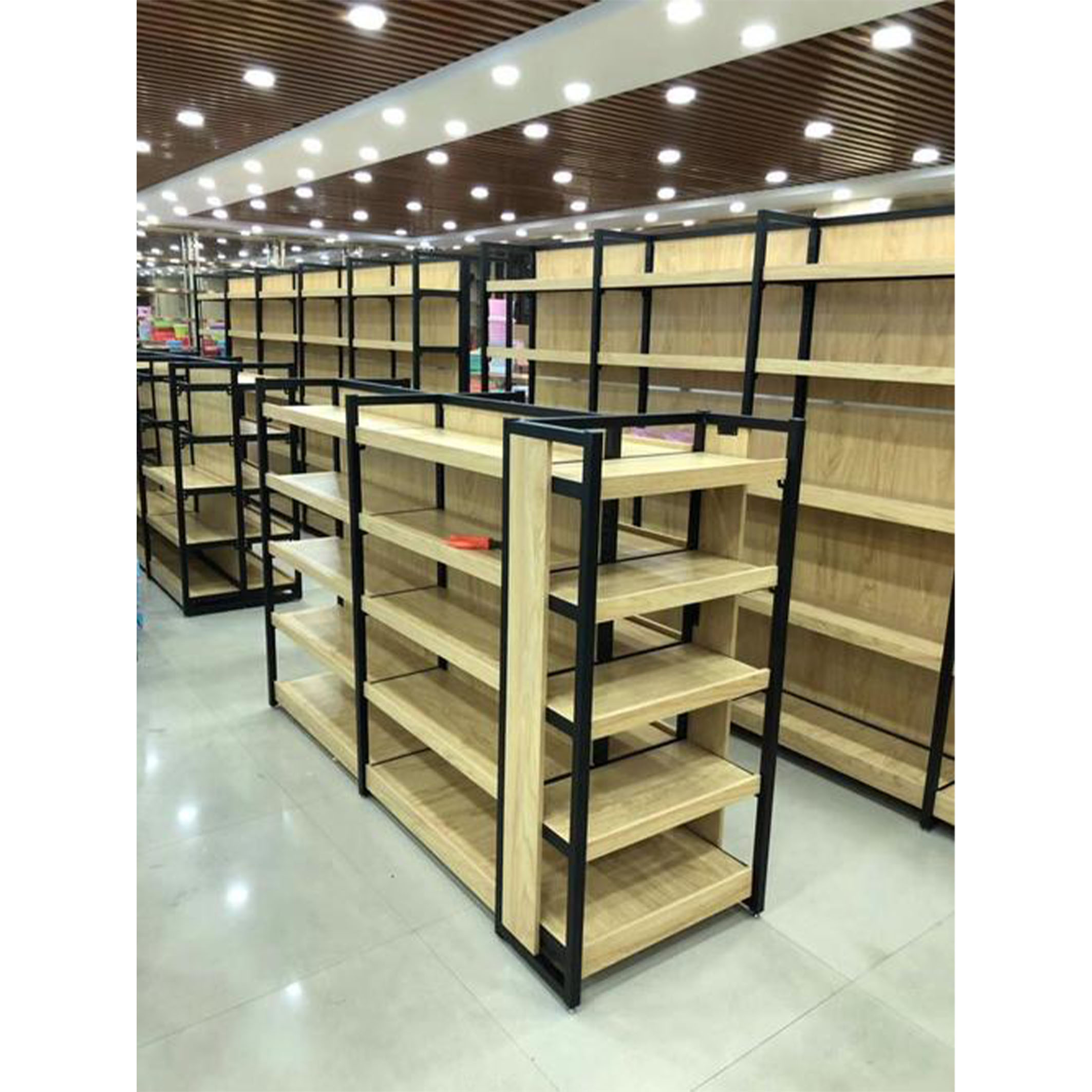Convenience Store Goods Shelves Light Duty Supermarket Shop Store Display Wooden Shelf Shelving Rack