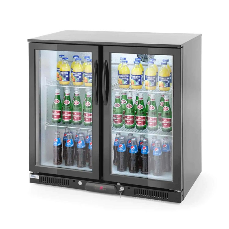 Commercial Double Glass Door Back Bar Cooler Stainless Steel Undercounter Beverage Refrigerator for Beer