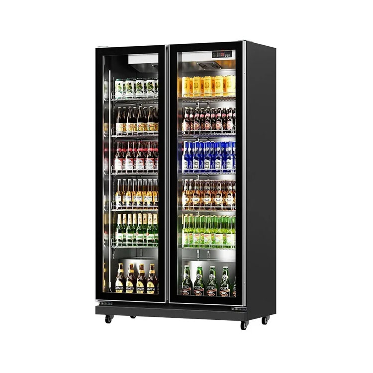 Upright Glass Door Beverage Refrigerator Display Cooler for Supermarket Convenience Store Drinks