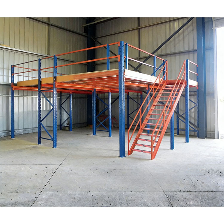 Custom Steel Structure Mezzanine, Professional Multi-Level Industrial Storage Loft with High Load Capacity & Safety Railings