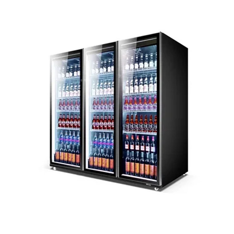 Commercial Double Door Glass Beverage Refrigerator Beer Display Cooler with Custom Logo
