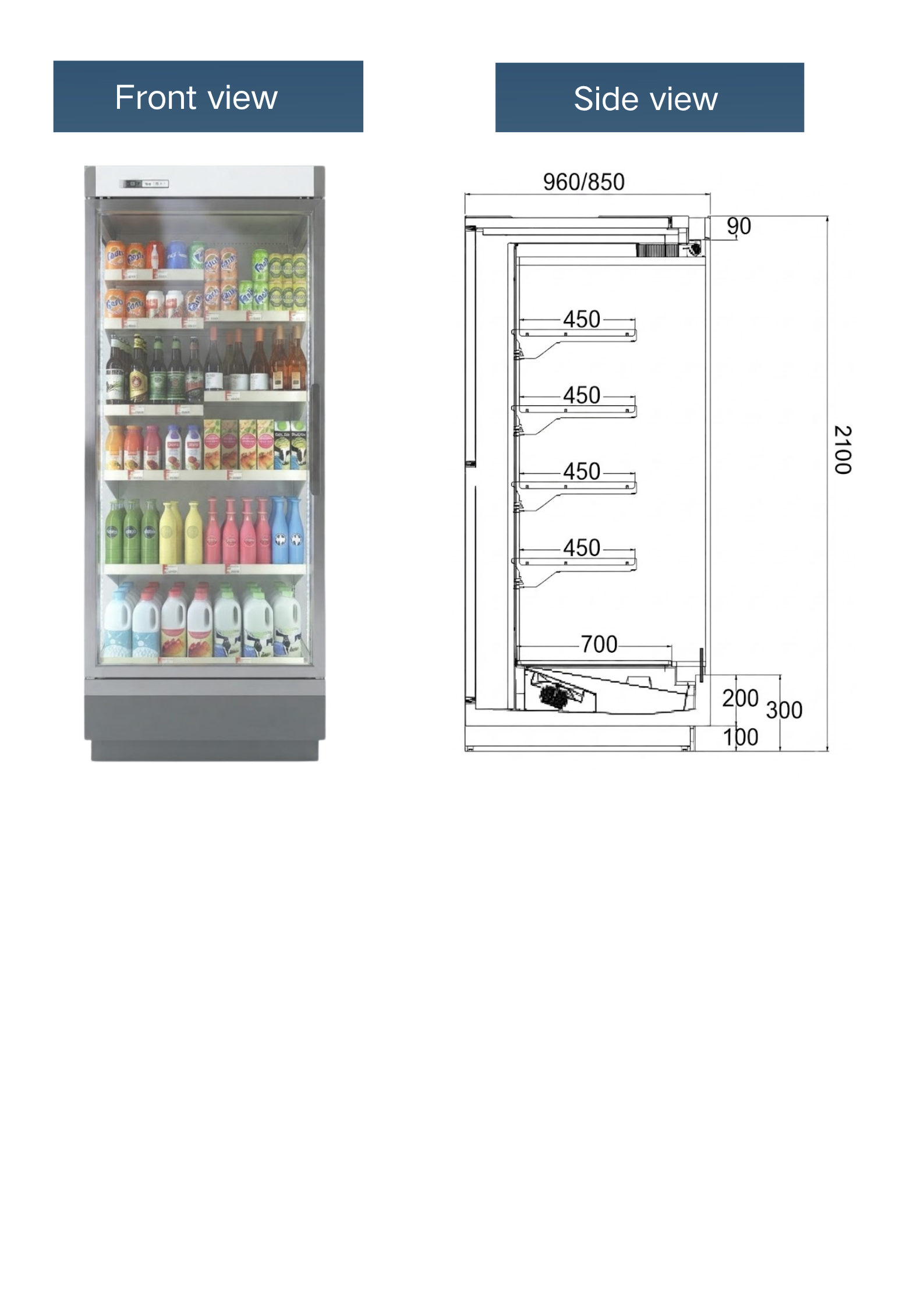 Commercial Refrigerated Showcase Dimensions