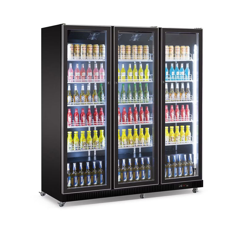 Commercial Double Door Glass Beverage Refrigerator Beer Display Cooler with Custom Logo