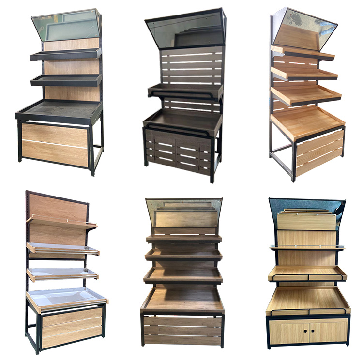 Fruit and vegetable display rack detail 1