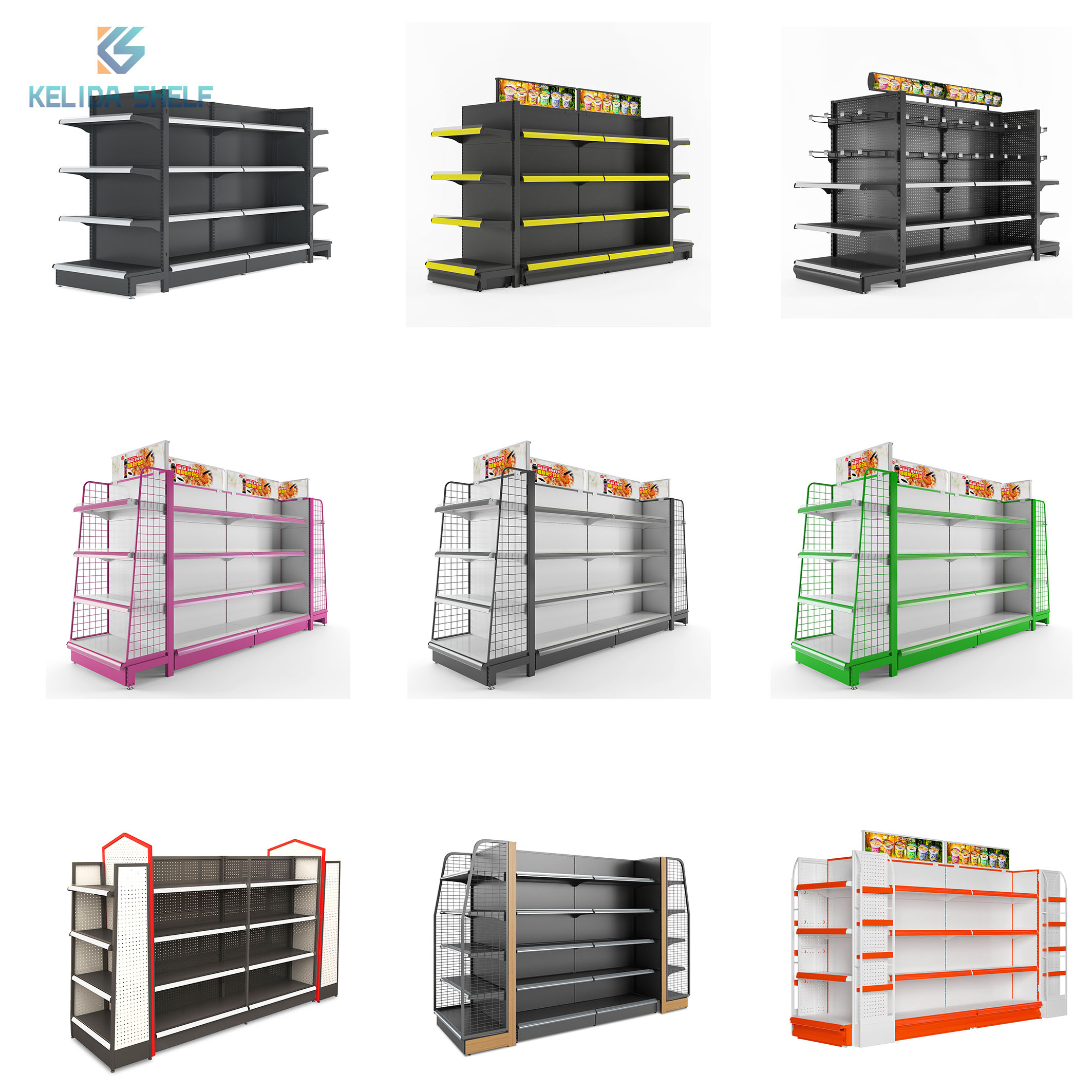 Heavy duty supermarket shelving unit 2