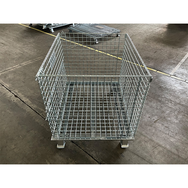 Manufacturer Stackable Metal Steel Wire Mesh Container Warehouse Galvanized Transport Pallet Logistics Storage Cages