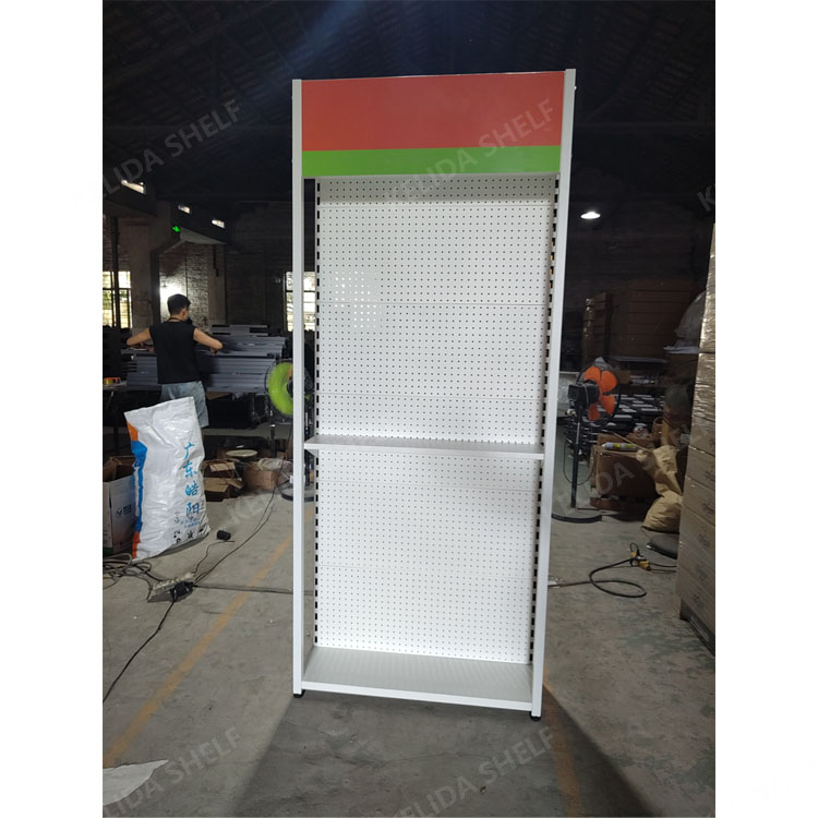 Metal Pegboard Display Stand Floor Standing Tool Organizer Rack with Hooks for Hardware Power Tools & Garage Storage
