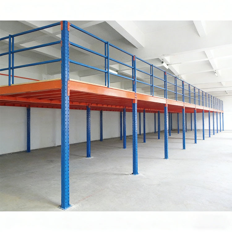 Custom Steel Structure Mezzanine, Professional Multi-Level Industrial Storage Loft with High Load Capacity & Safety Railings