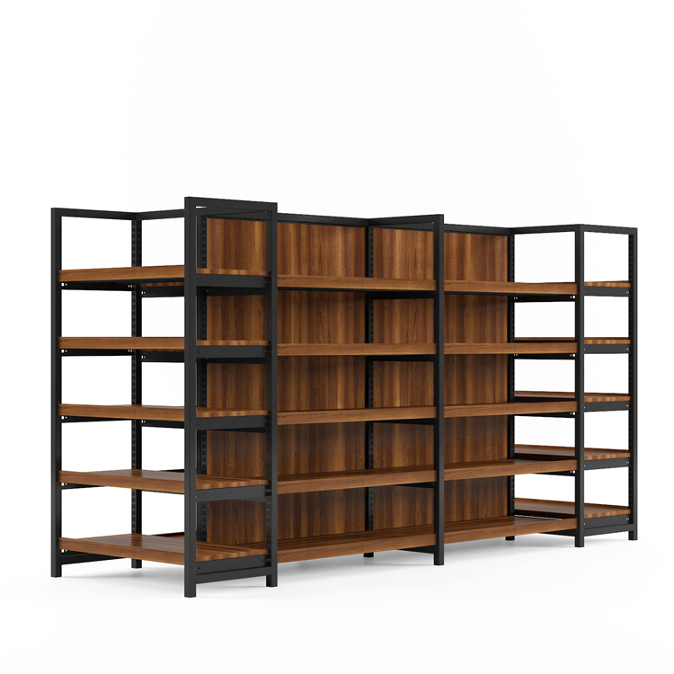Modern Display Supermarket Shelves Wood, Supermarket Equipment Shelf