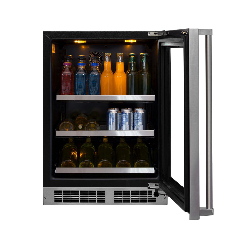 Single Door Back Bar Cooler Under Counter Beer Refrigerator Glass Door Beverage Fridge for Bar
