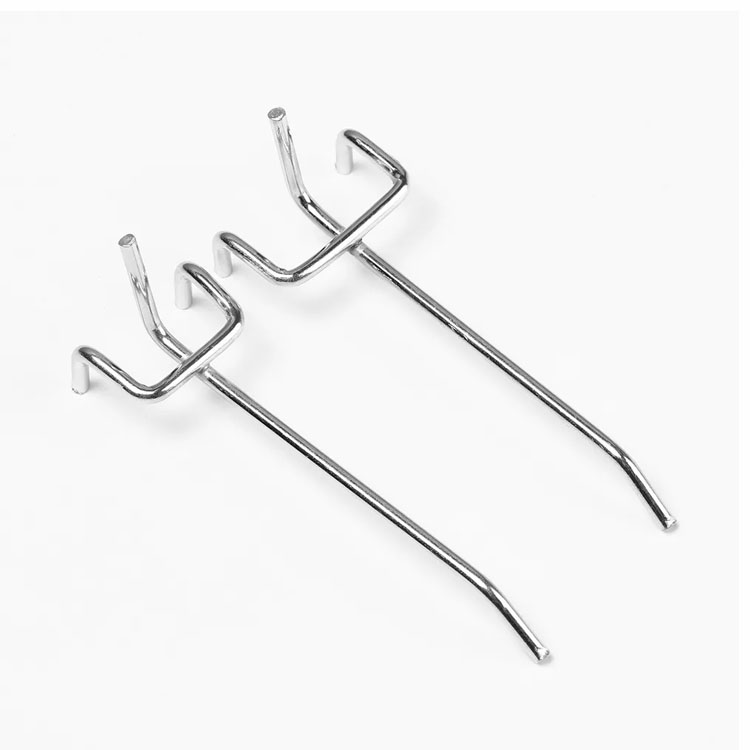 Custom Length Metal Pegboard Hooks, Professional Wall Display Hanging Hooks for Retail Shop and Garage Storage Kit