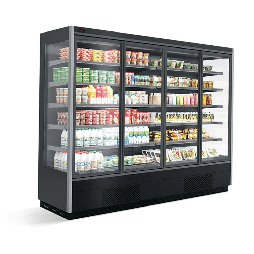 Large Capacity Commercial Glass Door Refrigerator Double Door Beverage Display Cooler