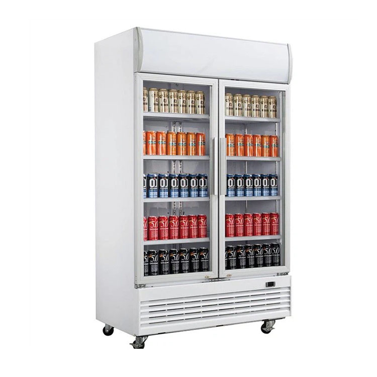 Upright Glass Door Beverage Refrigerator Display Cooler for Supermarket Convenience Store Drinks
