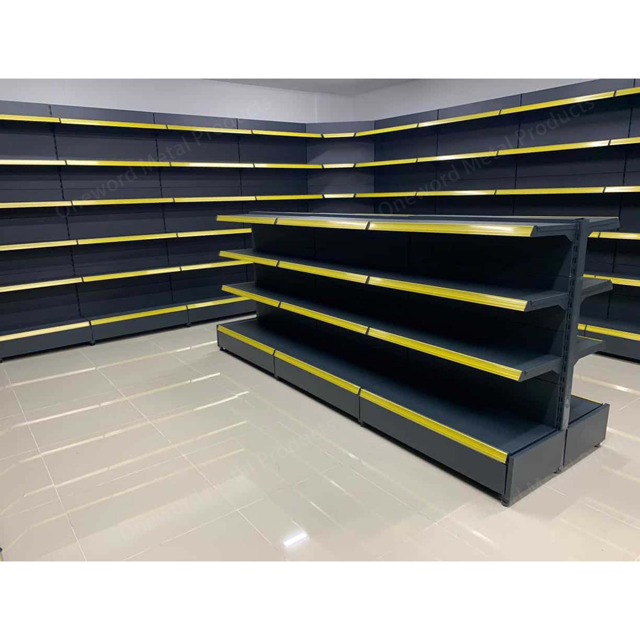 High Quality Metal Supermarket Shelves Lozier Gondola Shelving Retail Store Shelves Metal Supermarket Gondola Shelf