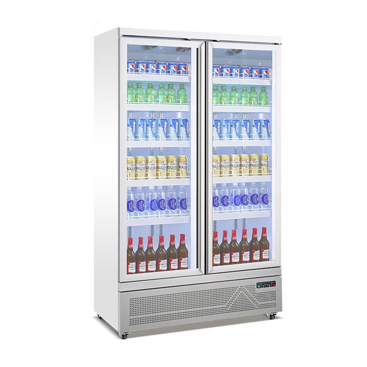 Commercial Beverage Display Cooler Glass Door Upright Refrigerator Cabinet for Supermarket