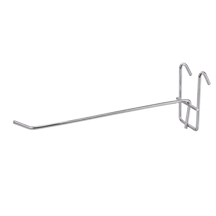 Silver Heavy Duty Gridwall Hooks for Retail Store, Rust Resistant Metal Display Hooks for Supermarket Grid Wall