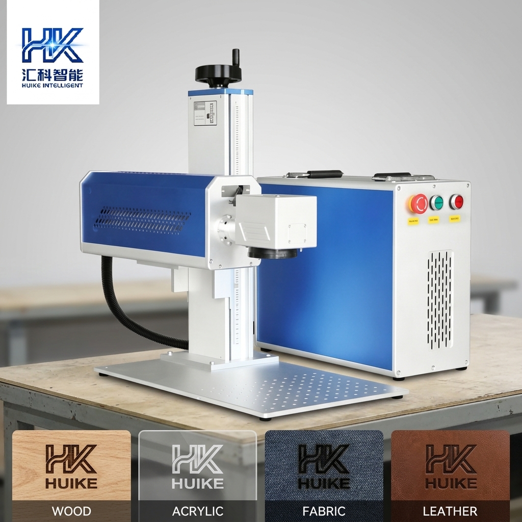 Huike New 30W Portable CO2 Laser Marking Machine Non-metallic Materials Acrylic Board Leather Printing Supports PLT/DXF Formats