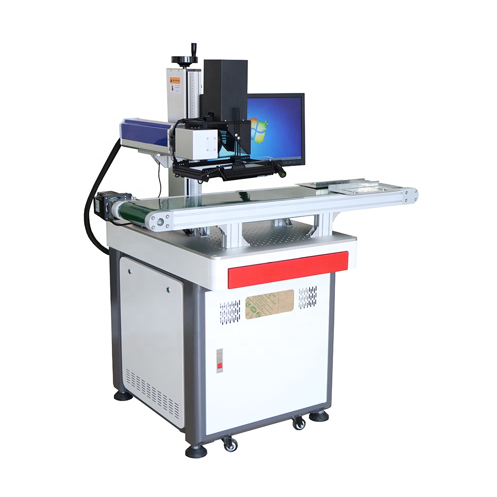 50W 70W 100W Automatic Laser Marking Machine with CCD Camera Positioning System for Mass Marking Production
