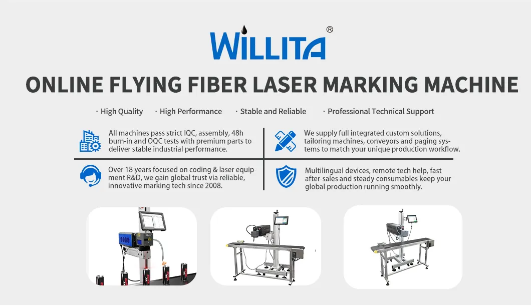 Online Flying Fiber Laser Marker