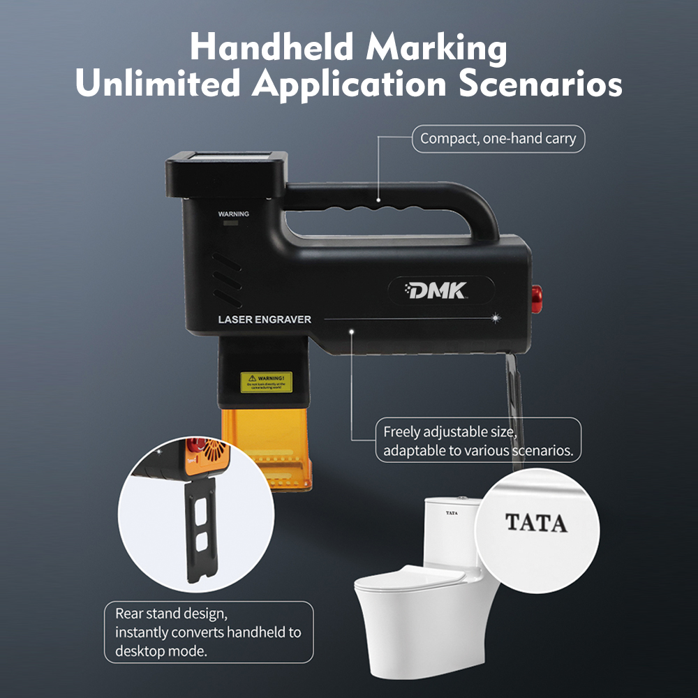 DMK Factory Direct Micro Small Multi-Material Laser Engraver, 2-in-1 Laser Source (1064nm+455nm), Power Bank Supported
