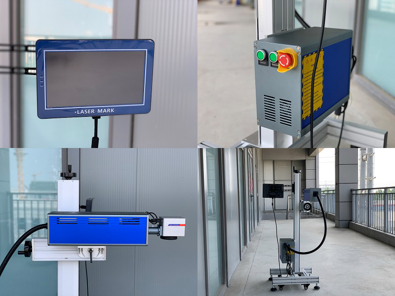 Bluetimes 35w 40w 45w 60w Flying CO2 Laser Marker for Industrial Line Coding Engraving Wood Plastic Paper Ceramic Glass