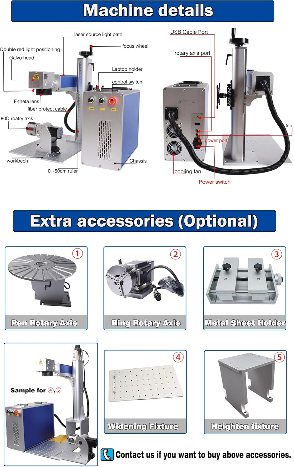 JPT M7 Fiber Laser 50W 2D 2 5D 3D MoPA FTL Fiber Laser Marking Machine For Metal