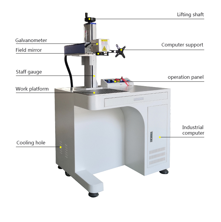 Desktop Split-type UV Laser Marking Machine for Engraving Logos on Metal Crystal Stone Acrylic and Glass 6W 10W