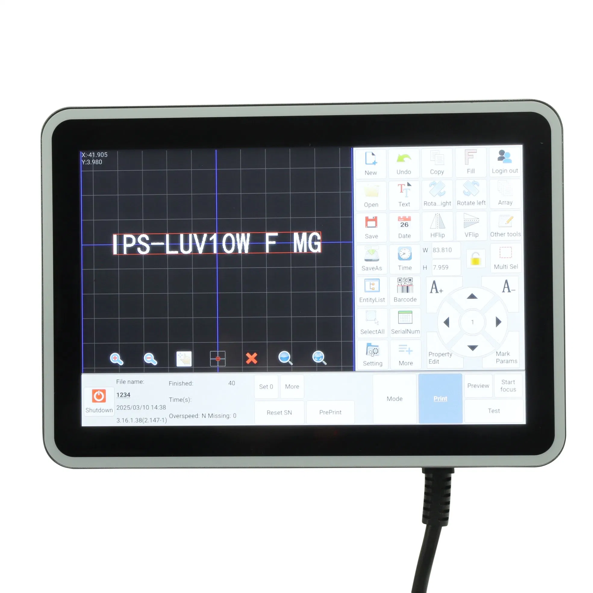 10W High-Speed Online Coding Flying UV Laser Marking Machine IPS-Luv10W F Mg for Plastic Glass PCB