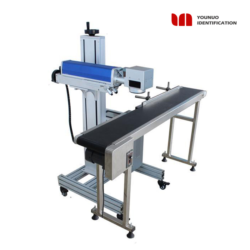 30w 50w Desktop Automatic Visual Positioning Fiber Laser Marking Machine With Conveyor Belt