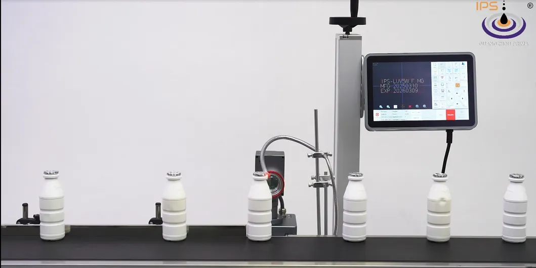 10W High-Speed Online Coding Flying UV Laser Marking Machine IPS-Luv10W F Mg for Plastic Glass PCB