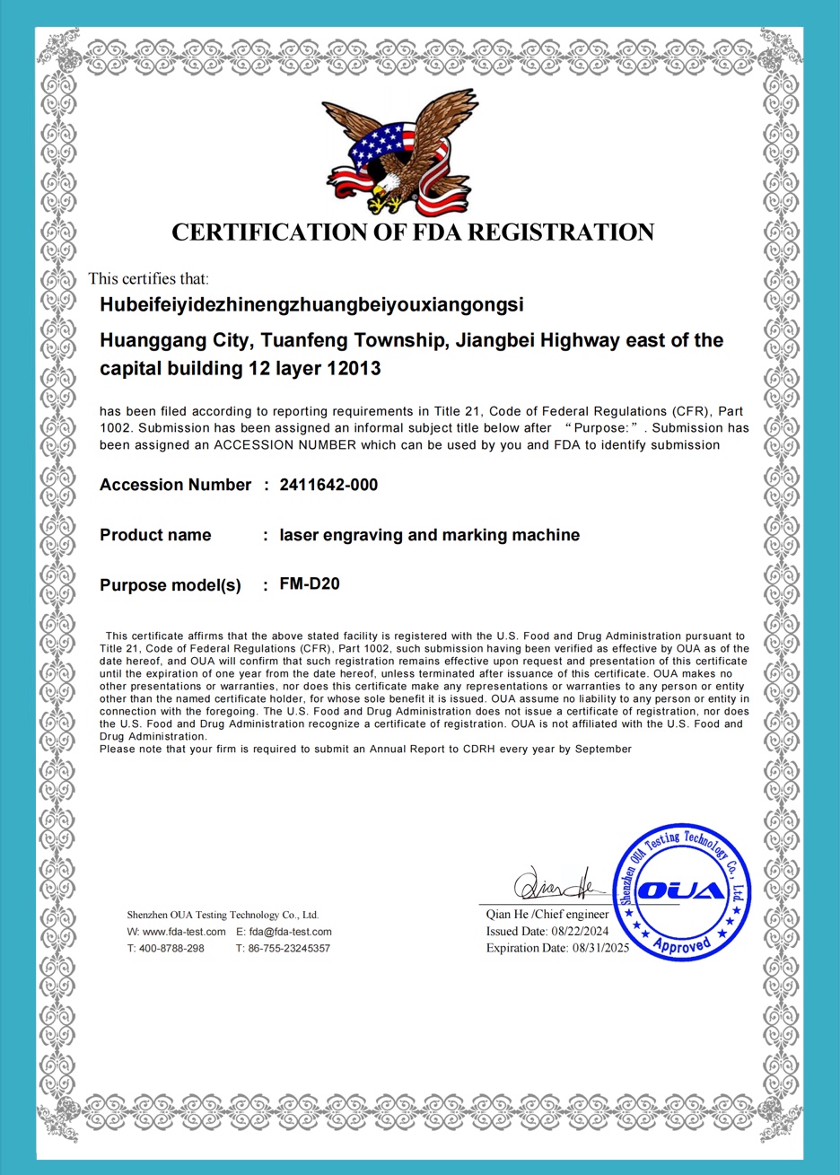 FDA Certificate