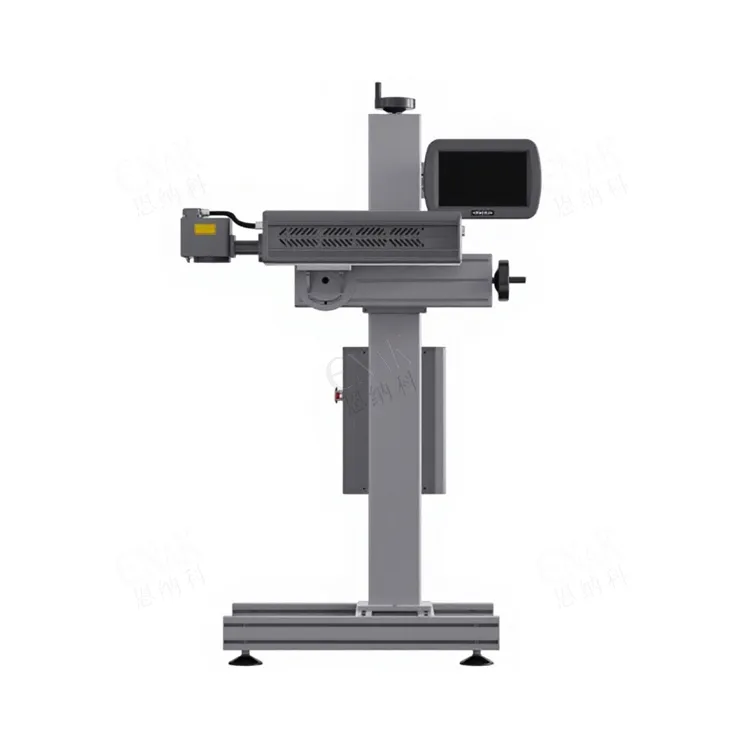 High Speed Stock Ready Industrial Carbon Dioxide CO2 Laser Marking Machine for Plastic Glass Metal Bottles Cans Bags Cosmetics Food Beverage Permanent Marking