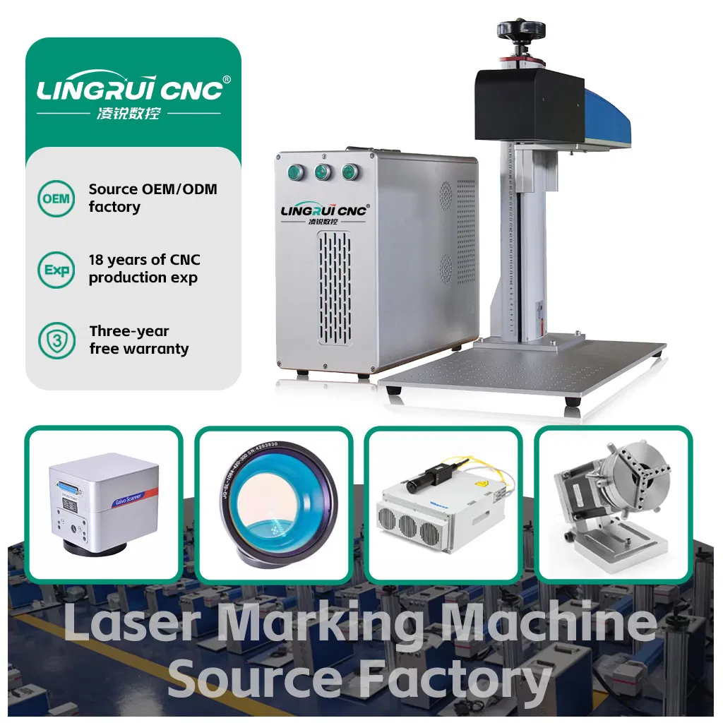 Big Discount Factory Supply Raycus Jpt Mopa M7 Fiber Laser with Rotary Split Fiber Laser Marking Machine