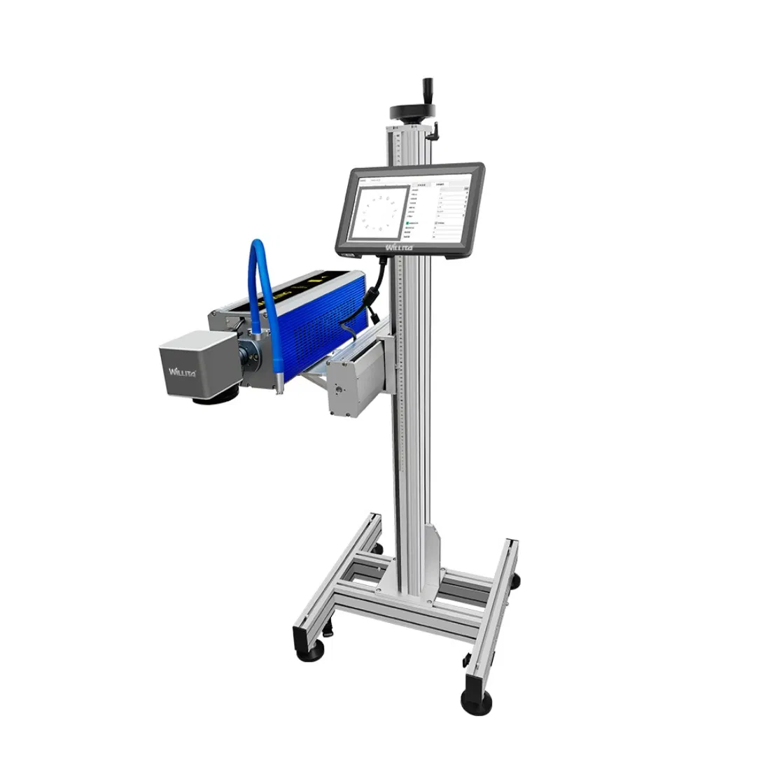 Online Flying Fiber Laser Marker Flying Fiber Laser Metal Tin Production Date PVC PE Pipe Coding Machine