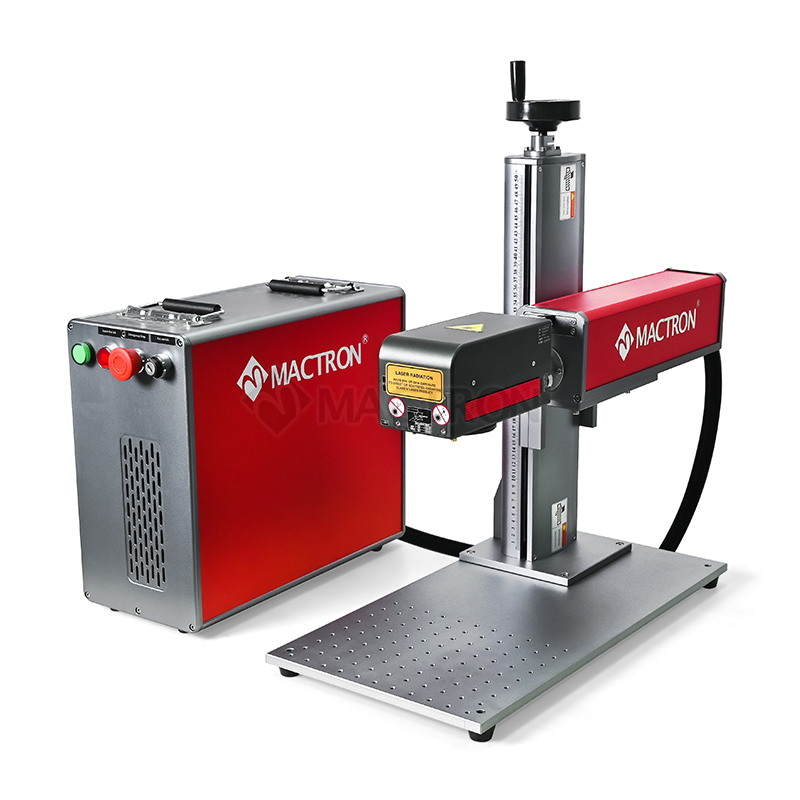 50W 3D Fiber Laser Metal Engraving Marking Machine on Curve Metal