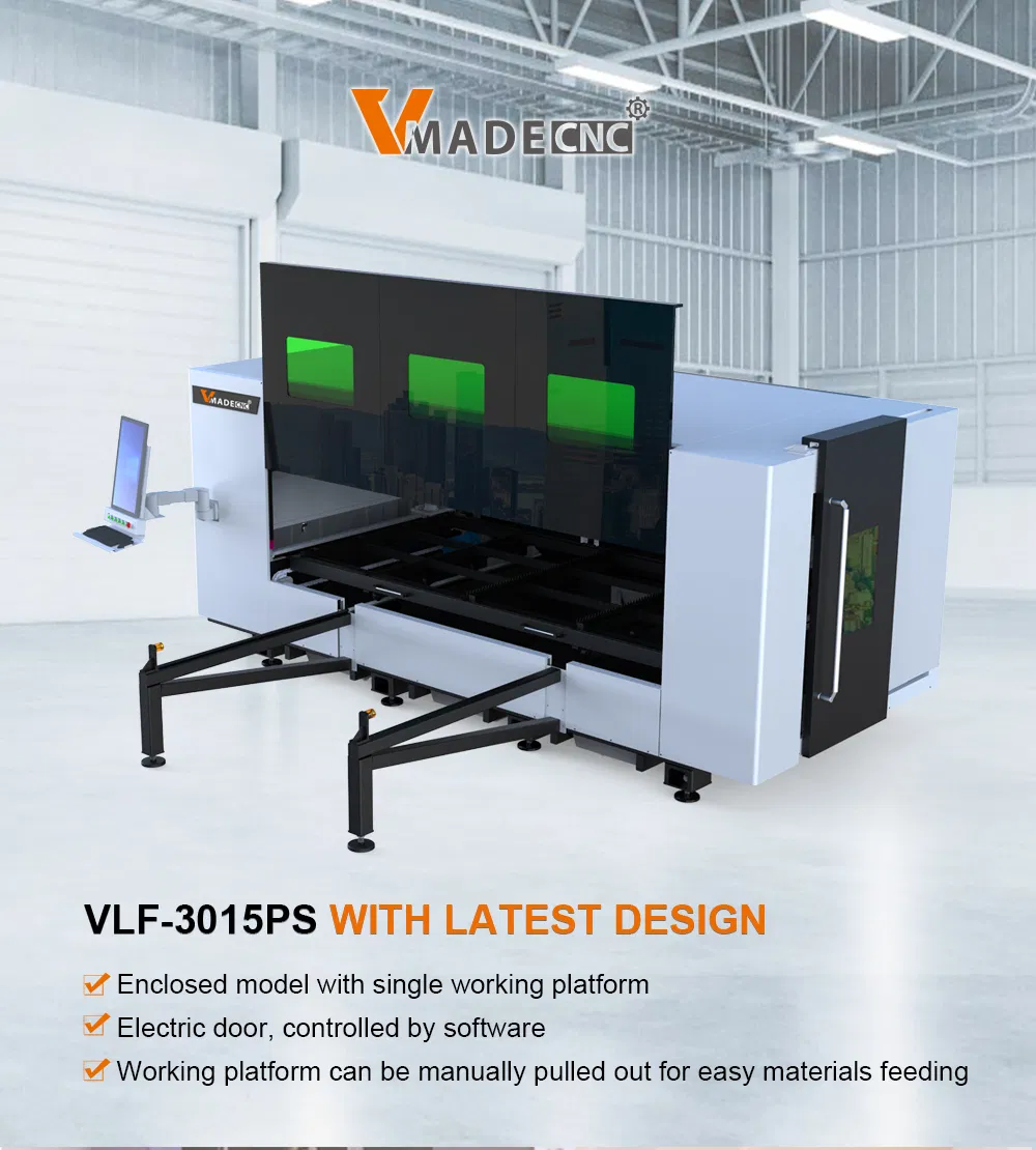 China Factory Full Cover Enclosed Sheets Plates Engraving Equipment Aluminum Plates CNC Router Metal Fiber Laser Cutting Machine