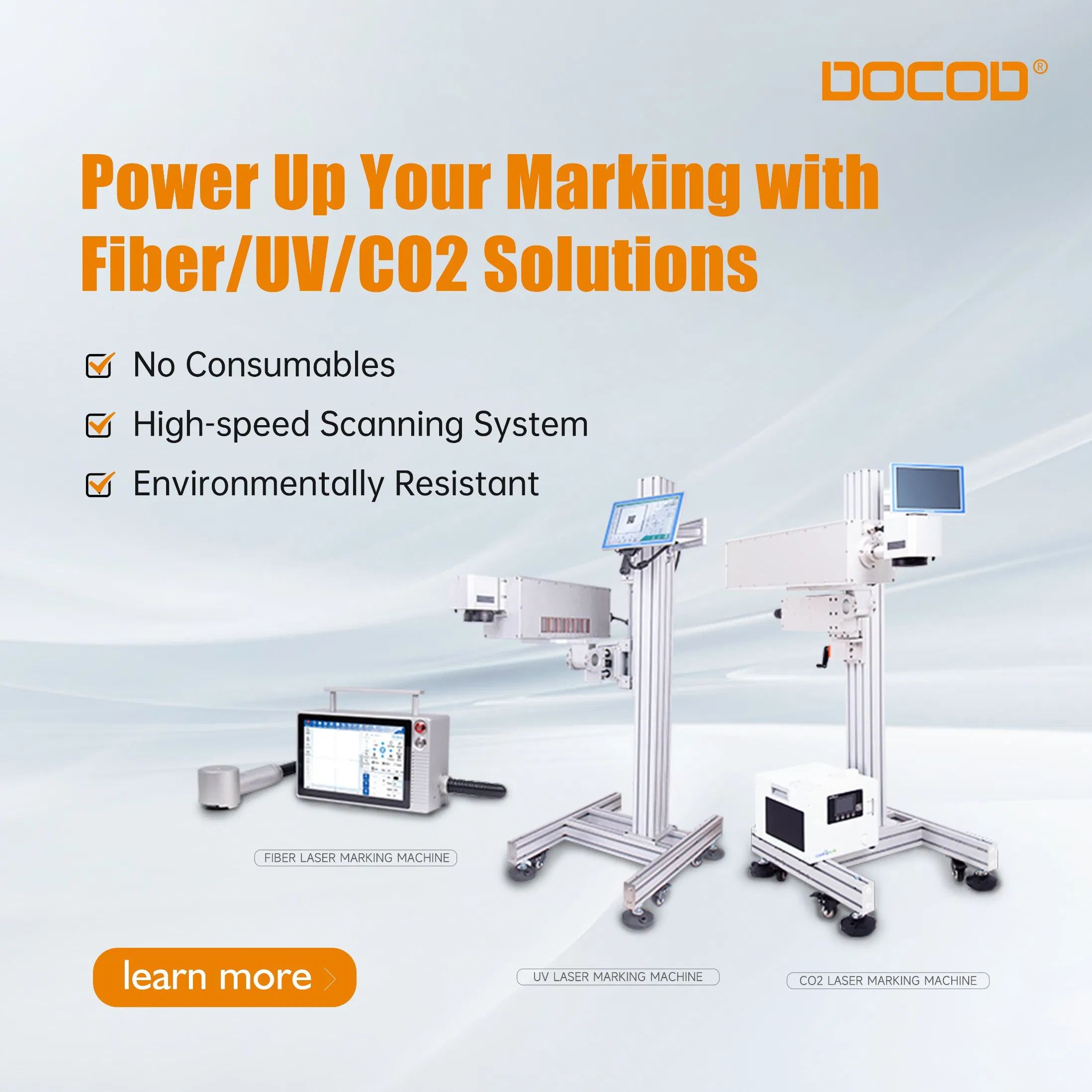 High Speed 60W Air/Water Cooling Integrated Laser Marking Machine Manufacturer Docod CO2 Engraving Date Coding Laser Engraver Printer