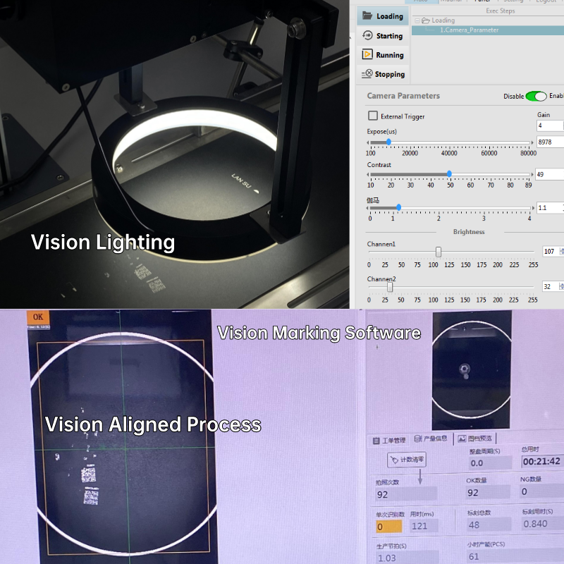 Vision Automatic Fiber Laser Marking Machine with CCD Camera Conveyor Belt 20w 30w 50w Vision Fiber Laser for Metal Plastic