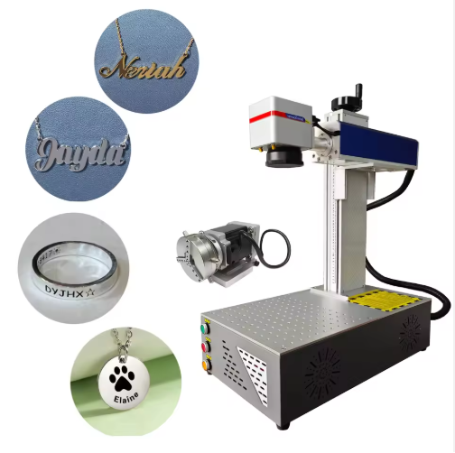 New Fiber Laser Engraving Machine for Metal Leather Jewelry Stone Rubber &amp; Plastic with DXF Support Deep Marking
