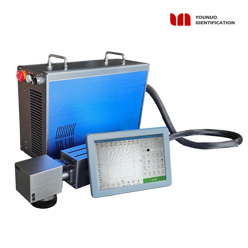 30w 50w Desktop Automatic Visual Positioning Fiber Laser Marking Machine With Conveyor Belt