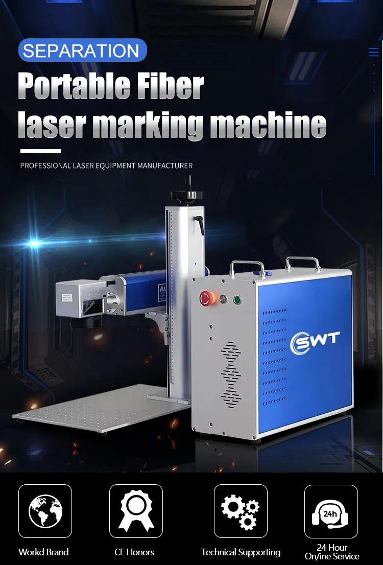 Portable Mopa CNC Metal Color Printer Stainless Steel Fiber Laser Deep Engraving Marking Machine with Jpt Max Raycus Laser Source