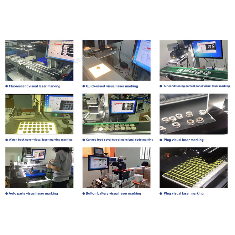 CCD Visual Positioning Fiber Laser Marking Machine with Conveyor Belt for Small/Poorly Placed Products for Line Marking