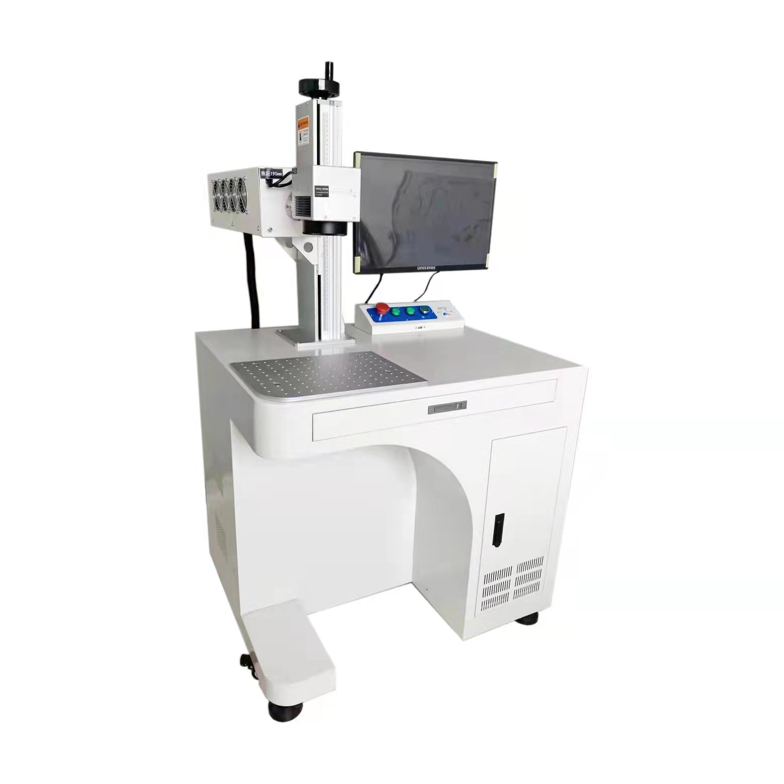 C02 Fiber Laser Marking Machine CNC Air-Cooled High Safety Home Use for Electronics PCB Metal Tags ID Cards Supports BMP