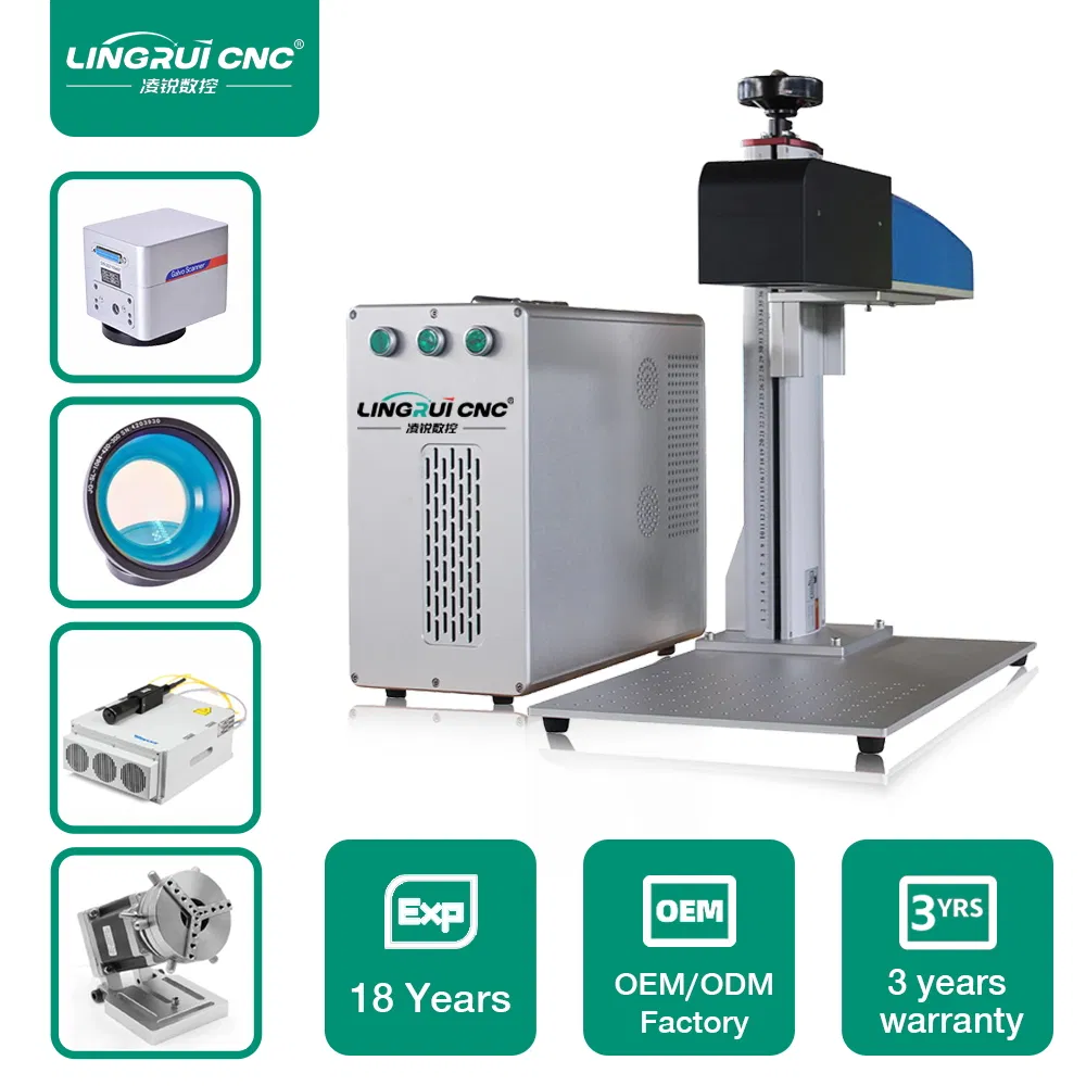 Big Discount Factory Supply Raycus Jpt Mopa M7 Fiber Laser with Rotary Split Fiber Laser Marking Machine