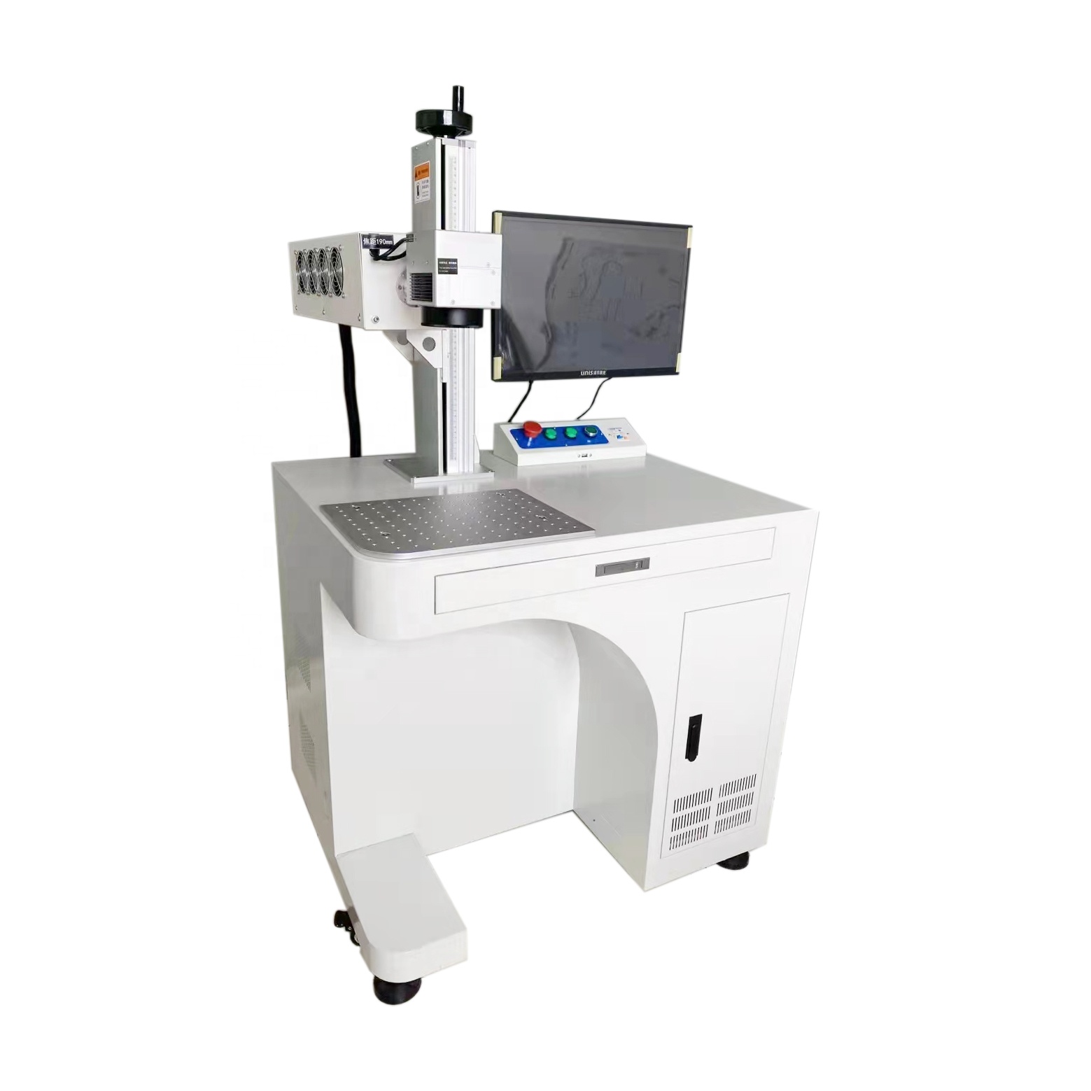 C02 Fiber Laser Marking Machine CNC Air-Cooled High Safety Home Use for Electronics PCB Metal Tags ID Cards Supports BMP