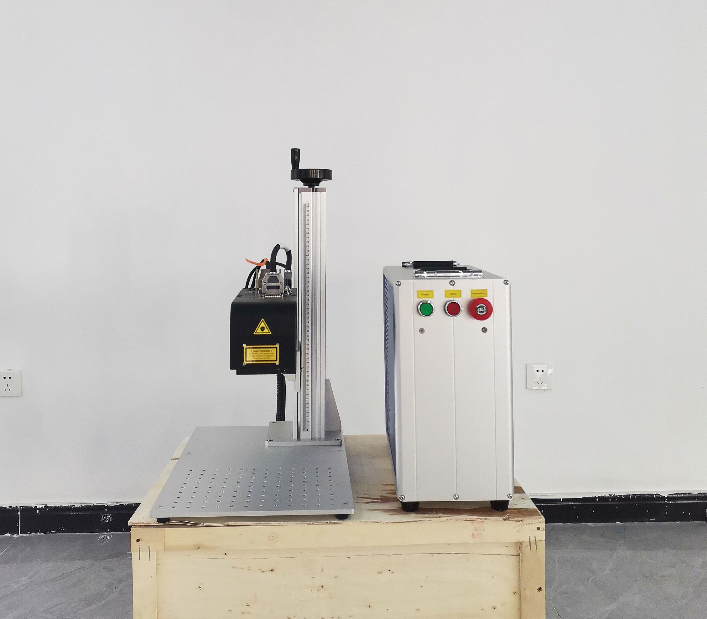 50W 3D JPT Mopa Portable Fiber Laser Color Marking Machine Air-Cooled CNC for Metal Gold Jewelry ID Cards DXF/PLT/BMP/AI/DST