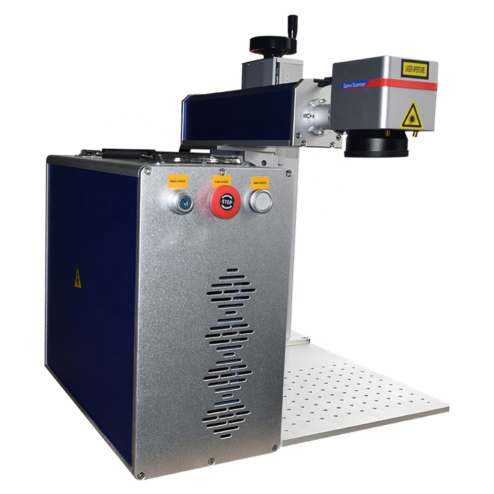 RAYCUS 50W-100W MOPA Fiber Laser Marking Machine New Air Cooling 0.01mm Accuracy 1000-3000mm/s Speed Portable Desktop Metal
