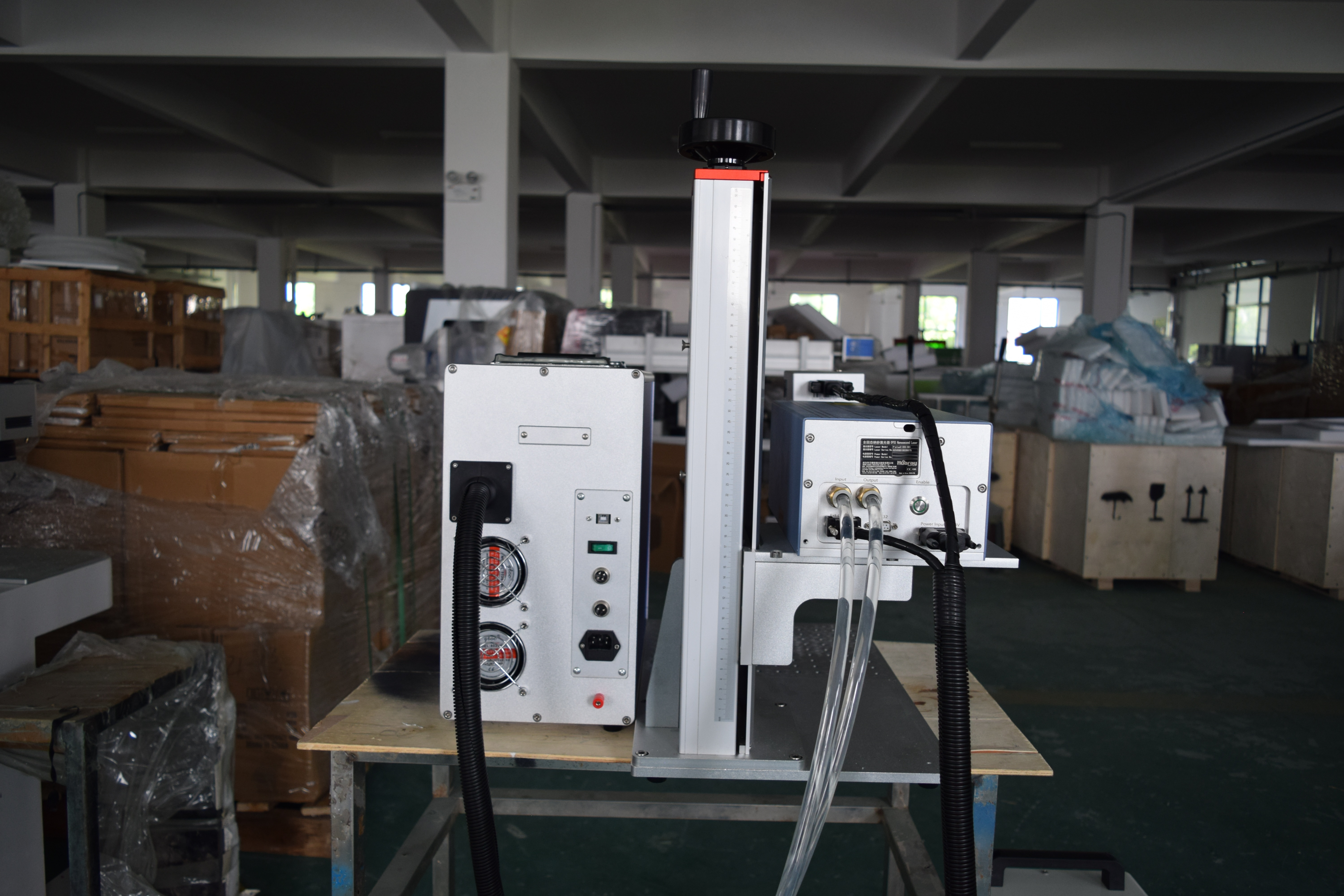 RAYCUS 50W-100W MOPA Fiber Laser Marking Machine New Air Cooling 0.01mm Accuracy 1000-3000mm/s Speed Portable Desktop Metal